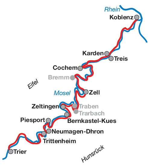 Mosel-Radweg von Trier bis Koblenz buchen