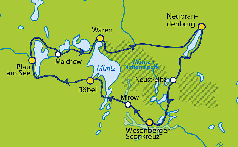 Mecklenburgische Seenplatte - Radrundtour ab Waren an der Müritz 6