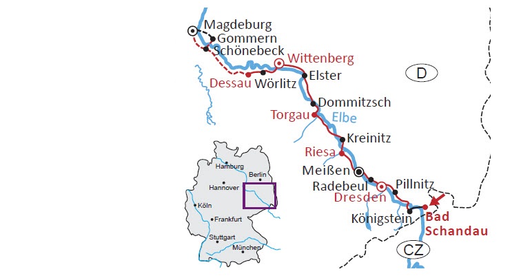 Elberadweg von Bad Schandau bis Magdeburg 7 Übernachtungen