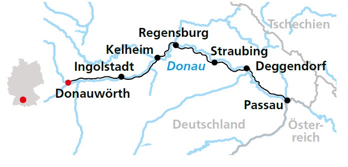 Donauradweg von Donauwörth bis Passau 7 Übernachtungen buchen