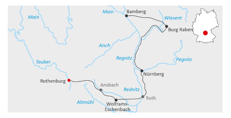 Main, Regnitz, Tauber - Radreise von Bamberg über Nürnberg nach