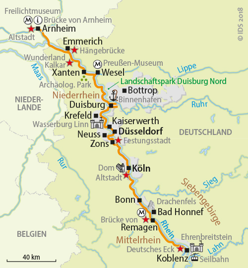 Rheinradweg von Koblenz bis Arnheim 8 Übernachtungen buchen