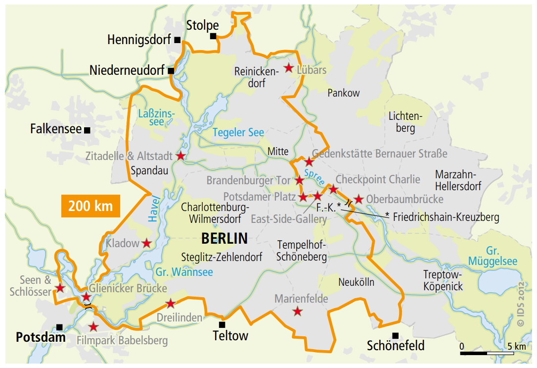 Radrundreise um Berlin ab Potsdam 6 Übernachtungen - Mauerradweg buchen